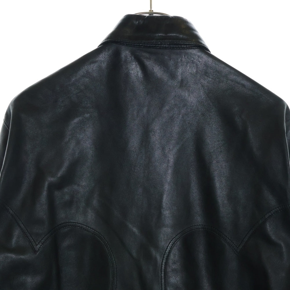 CHROME HEARTS(クロムハーツ) OLD LEATHER SHIRT クロスボール オールド レザー シャツ ブラック