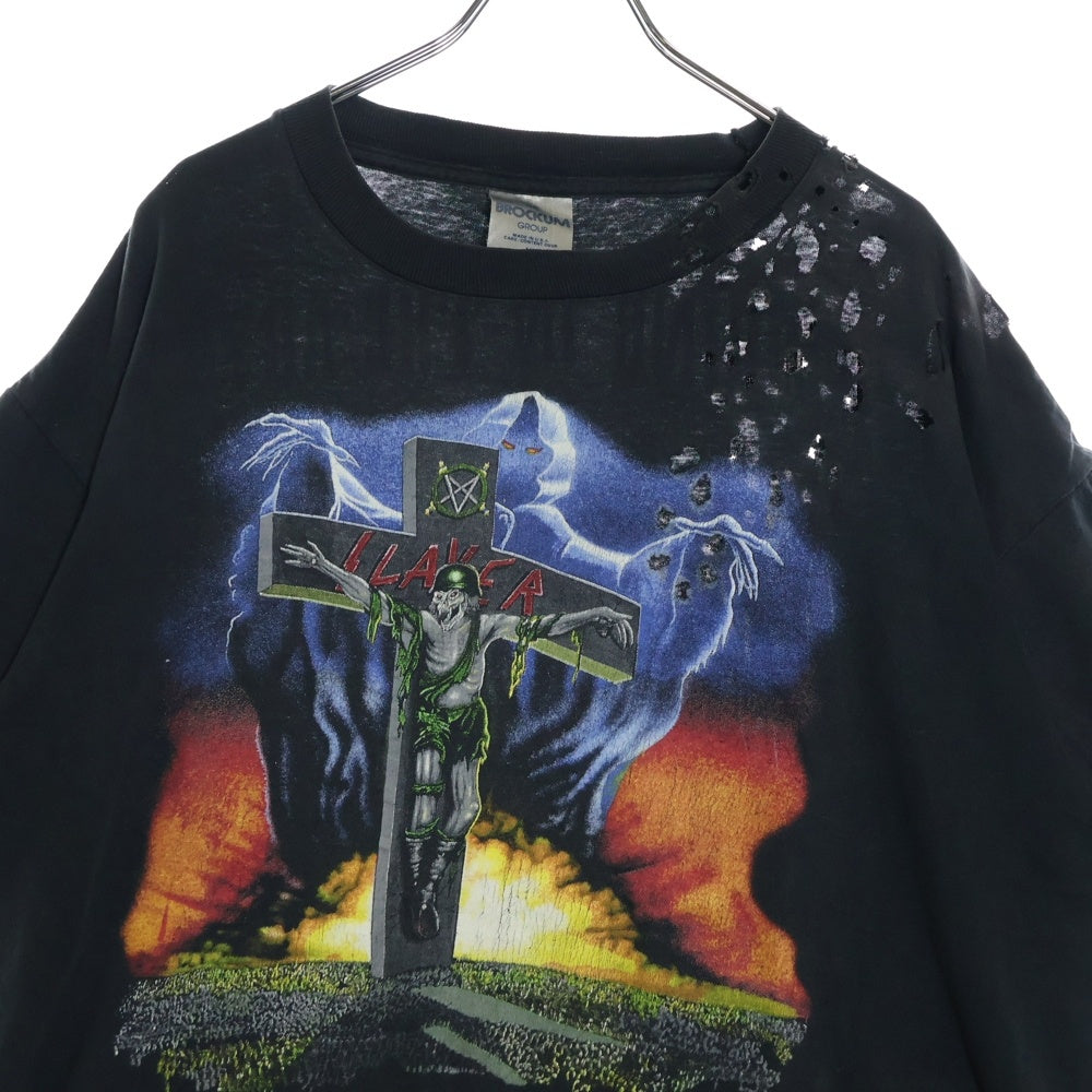 VINTAGE(ヴィンテージ) 90s SLAYYER TOURING IN THE ABTSS 1991 TOUR TEE スレイヤー 両面プリント Tシャツ 半袖カットソー ブラック