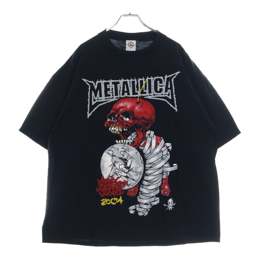 VINTAGE(ヴィンテージ) 00s METALLICA PUSHEAD TOUR 2004 メタリカ パスヘッド ツアー 両面プリント Tシャツ 半袖カットソーブラック