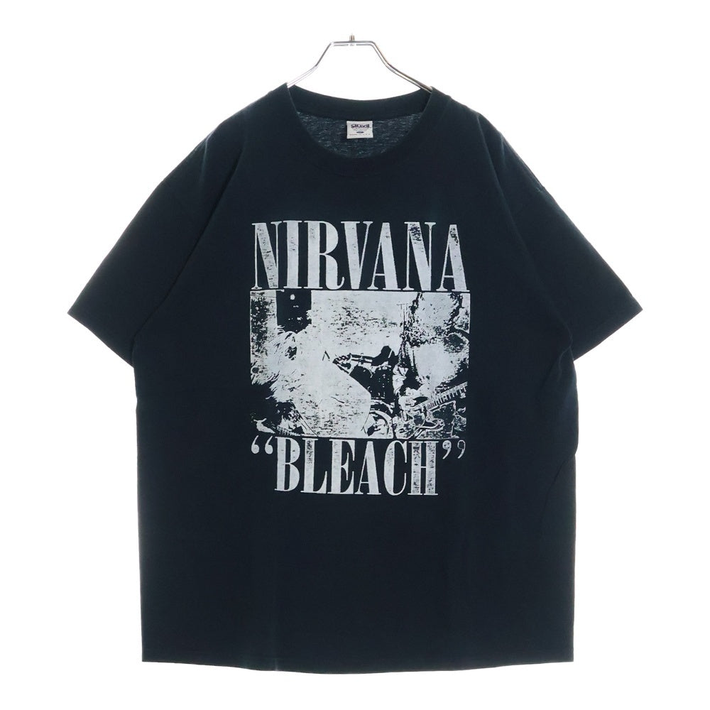 VINTAGE(ヴィンテージ) 00s NIRVANA BLEACH Y2K ニルヴァーナ ブリーチ フロント プリント Tシャツ 半袖カットソーブラック