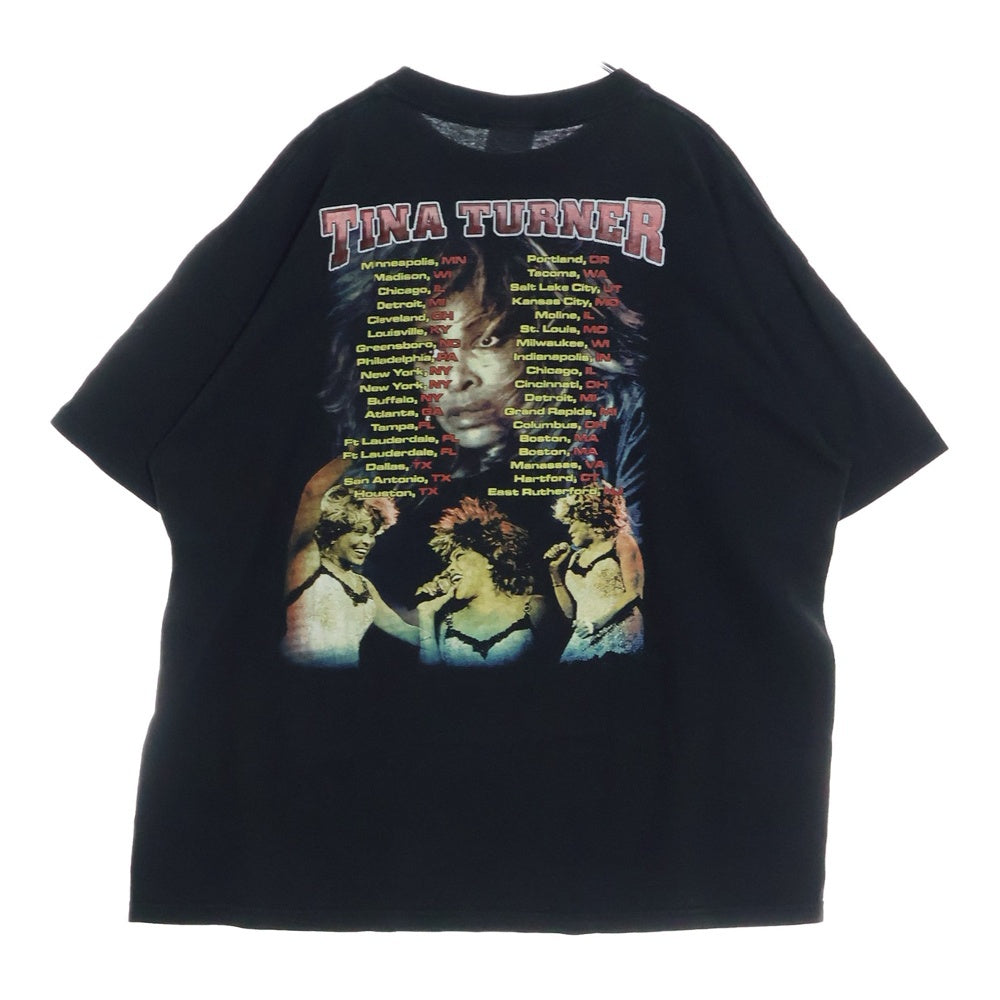 VINTAGE(ヴィンテージ) 00s TINA TURNER ティナターナー 両面プリント Tシャツ 半袖カットソーブラック