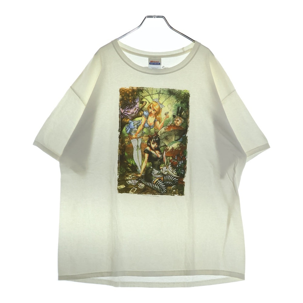 VINTAGE(ヴィンテージ) 00s Alice in Wonderland TEE アリスインンワンダーランド フロントプリント半袖Tシャツ カットソー ホワイト