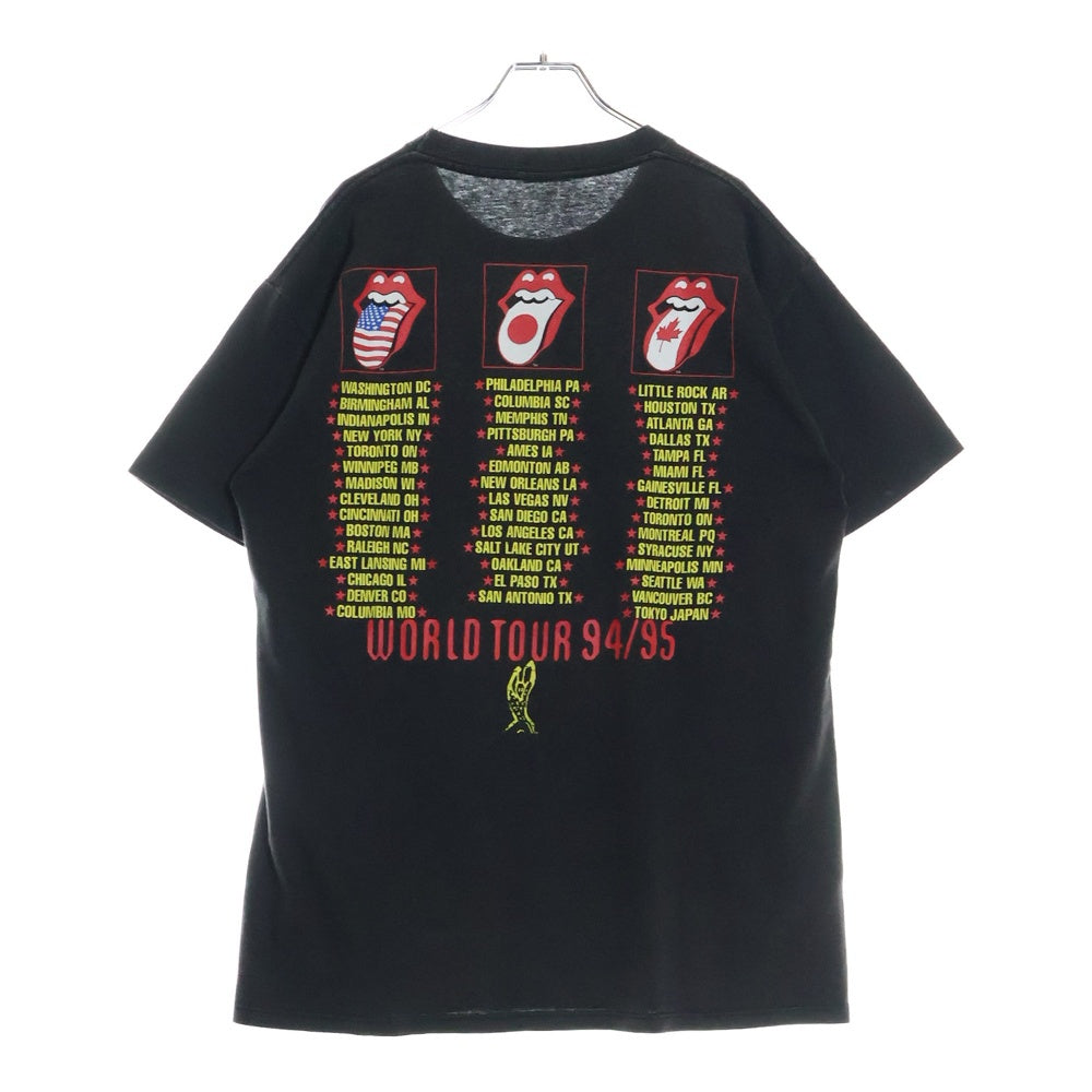 VINTAGE(ヴィンテージ) 90s THE ROLLING STONES VOODOO LOUNGE WORLD TOUR 94/95 TEE ザ ローリングストーンズ 両面プリント半袖Tシャツ カットソー ブラック