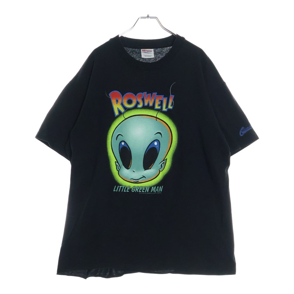VINTAGE(ヴィンテージ) 90-00s Roswell TEE フロントプリント半袖Tシャツ カットソー ブラック