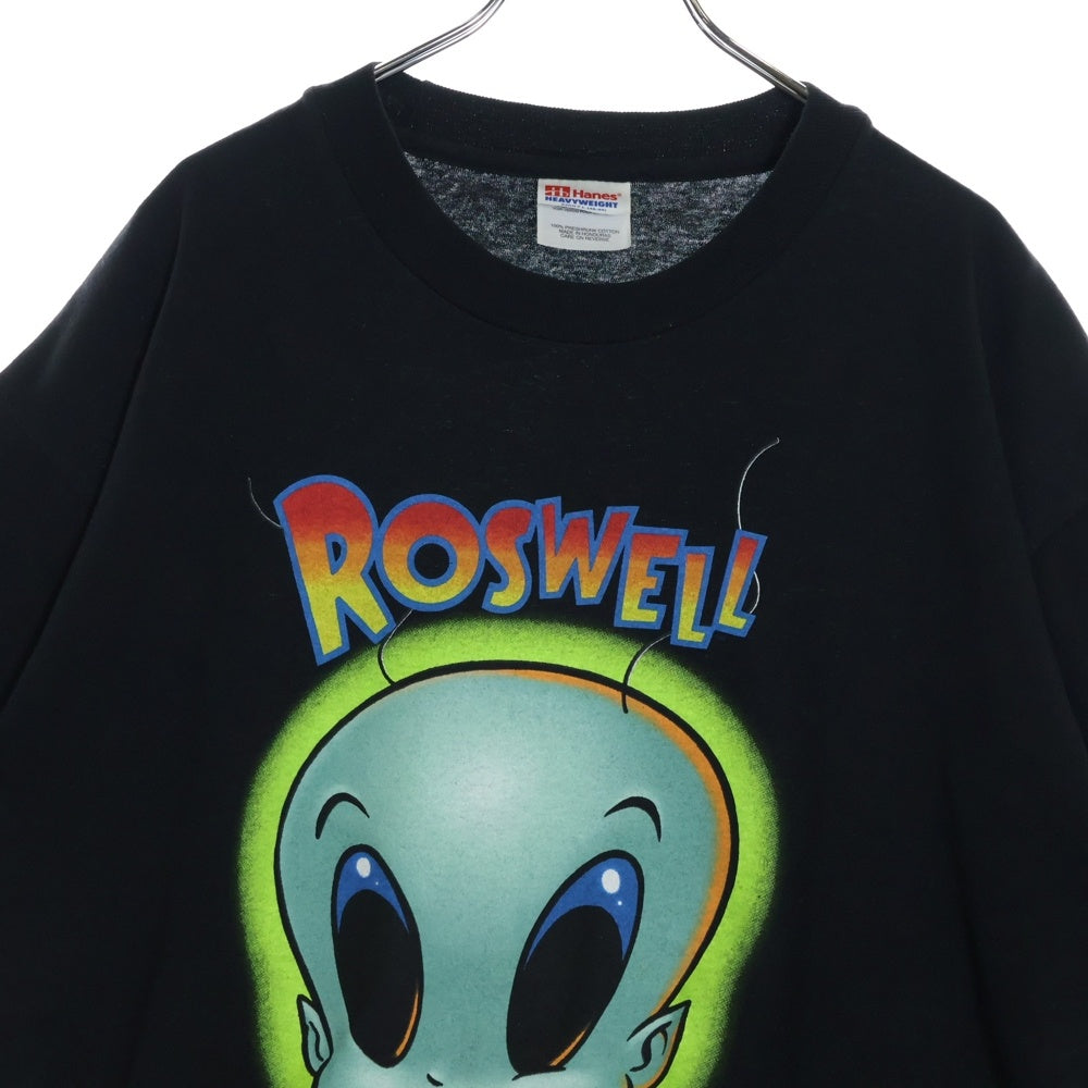 VINTAGE(ヴィンテージ) 90-00s Roswell TEE フロントプリント半袖Tシャツ カットソー ブラック