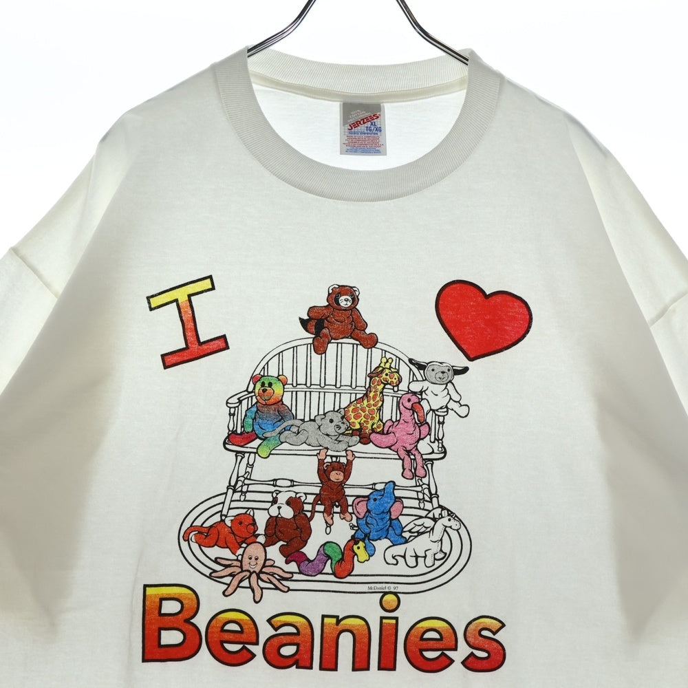 VINTAGE(ヴィンテージ) 00s 1997 I Love Beanies TEE フロントプリント半袖Tシャツ カットソー ホワイト