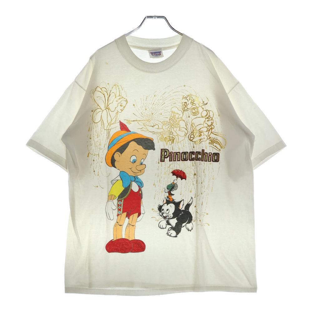 VINTAGE(ヴィンテージ) 90s Disney PINOCCHIO ディズニー ピノキオ フロントプリン 半袖Tシャツ カットソー ホワイト