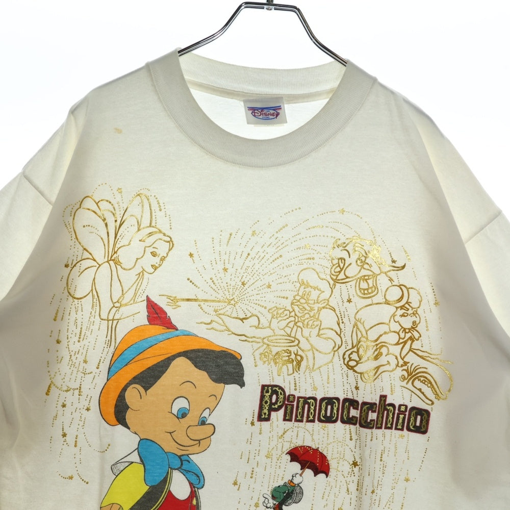 VINTAGE(ヴィンテージ) 90s Disney PINOCCHIO ディズニー ピノキオ フロントプリン 半袖Tシャツ カットソー ホワイト