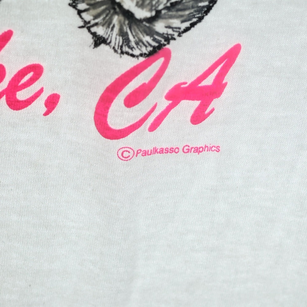 VINTAGE(ヴィンテージ) 90s We Love Big Bear Lake CA フロントプリント半袖Tシャツ カットソー ホワイト