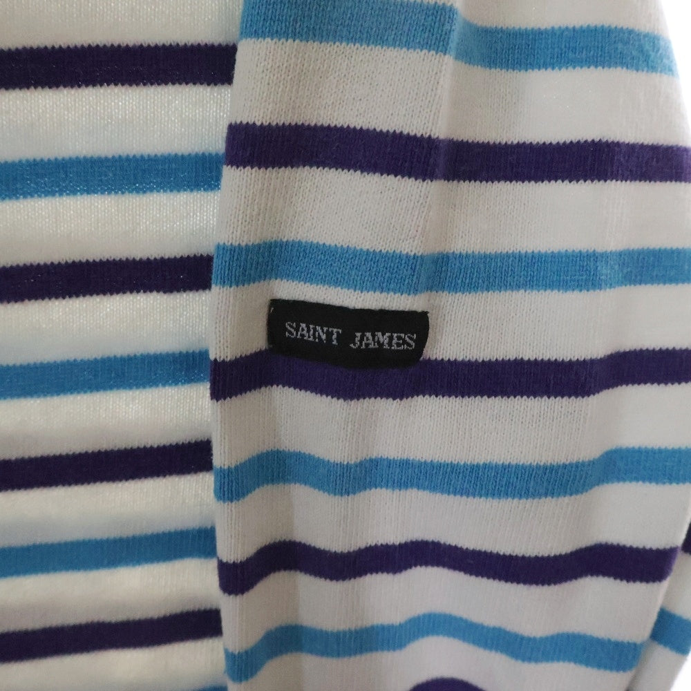 SAINT JAMES(セントジェームス) 90‐00s Basque shirt バスク シャツ MADE IN FRANCE 長袖カットソー ホワイト/ブルー/パープル