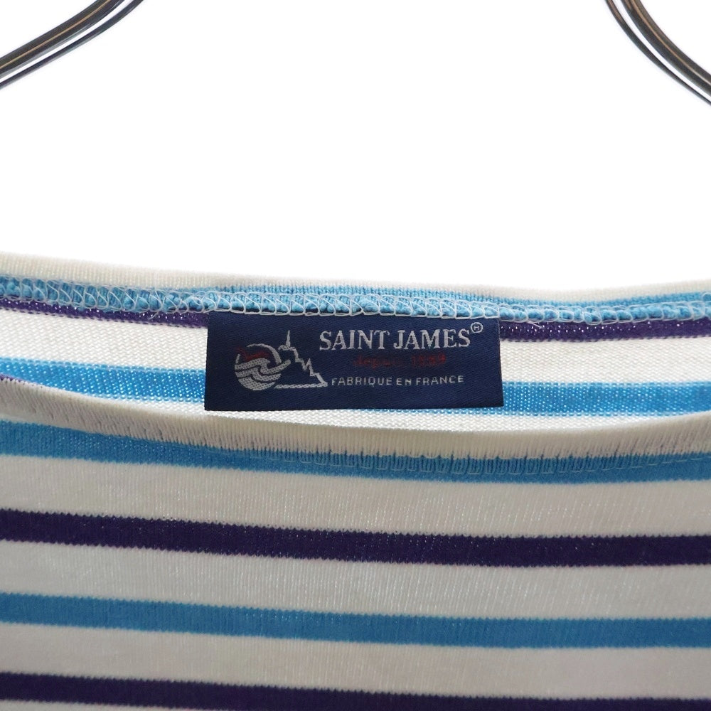 SAINT JAMES(セントジェームス) 90‐00s Basque shirt バスク シャツ MADE IN FRANCE 長袖カットソー ホワイト/ブルー/パープル