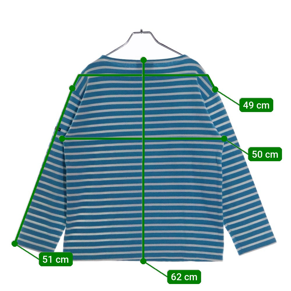 SAINT JAMES(セントジェームス) 80‐90s Basque shirt バスク シャツ MADE IN FRANCE 長袖カットソー ブルー/ホワイト