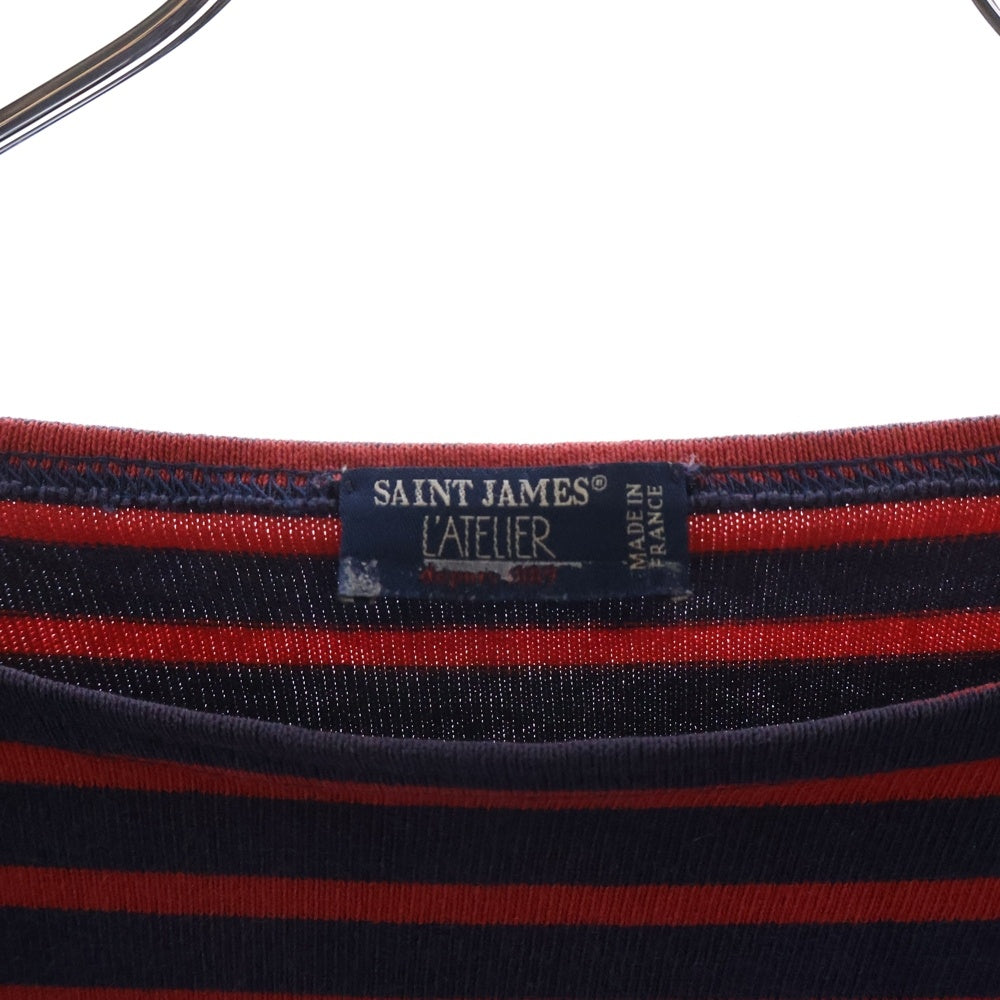 SAINT JAMES(セントジェームス) 90‐00s Basque shirt バスク シャツ MADE IN FRANCE 長袖カットソー ネイビー/レッド