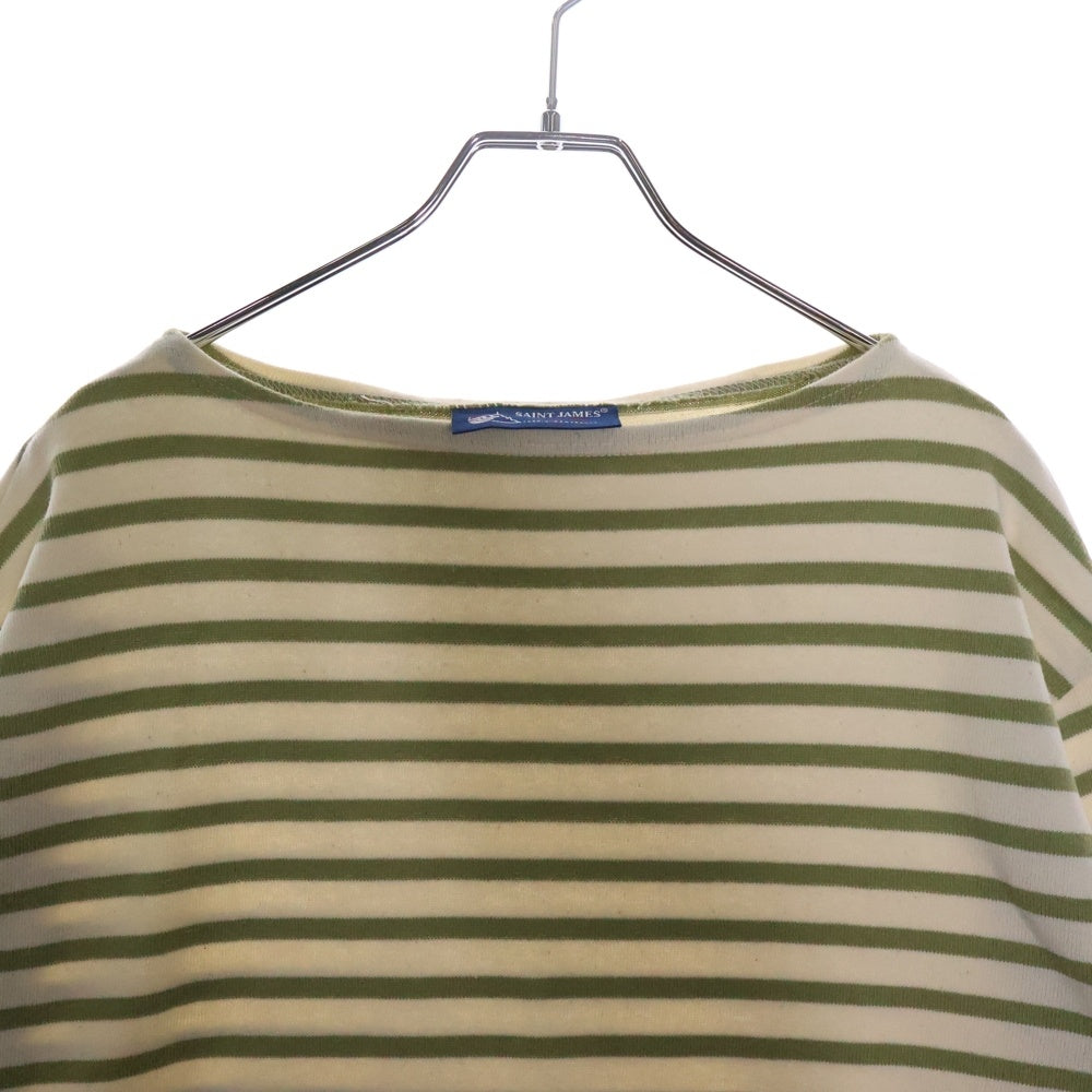 SAINT JAMES(セントジェームス) 90‐00s Basque shirt バスク シャツ MADE IN FRANCE 長袖カットソー アイボリー/グリーン