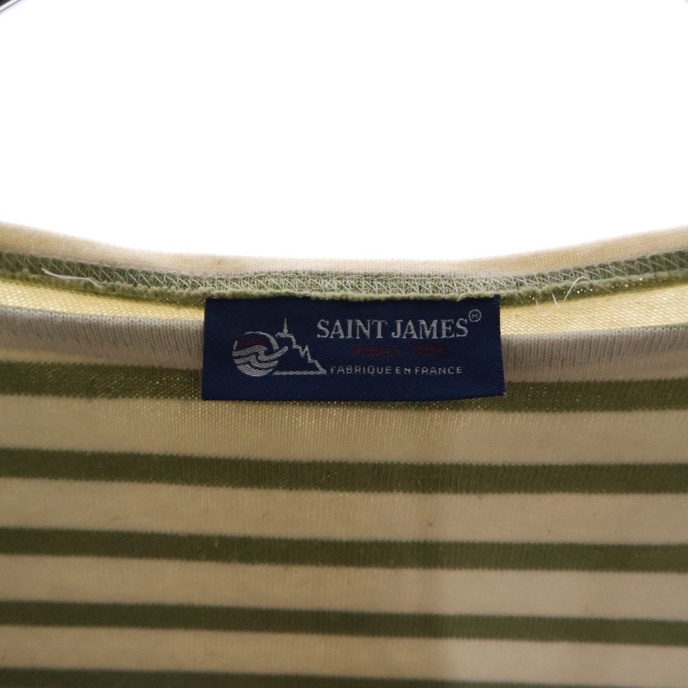 SAINT JAMES(セントジェームス) 90‐00s Basque shirt バスク シャツ MADE IN FRANCE 長袖カットソー アイボリー/グリーン
