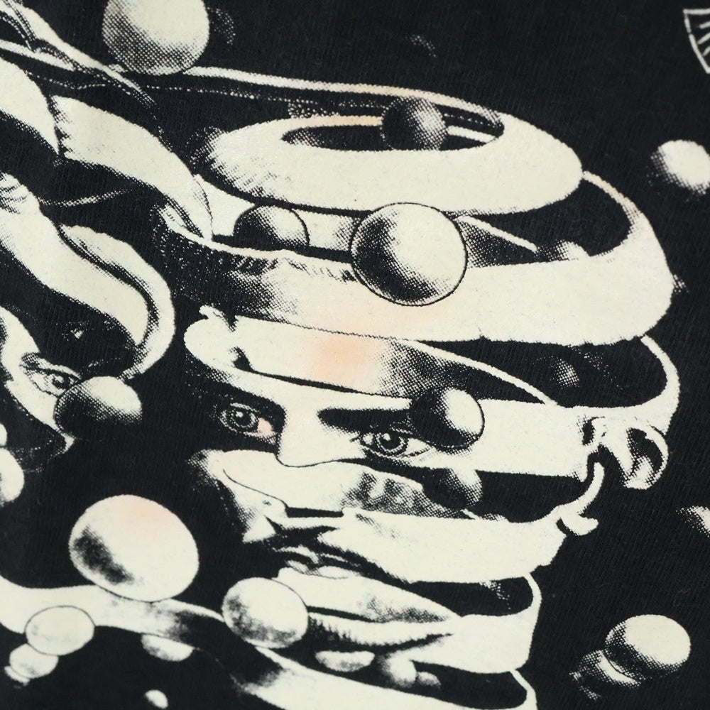 VINTAGE(ヴィンテージ) 90s M.C. ESCHER MULTI ART エッシャー フロント プリント Tシャツ 半袖カットソー ブラック