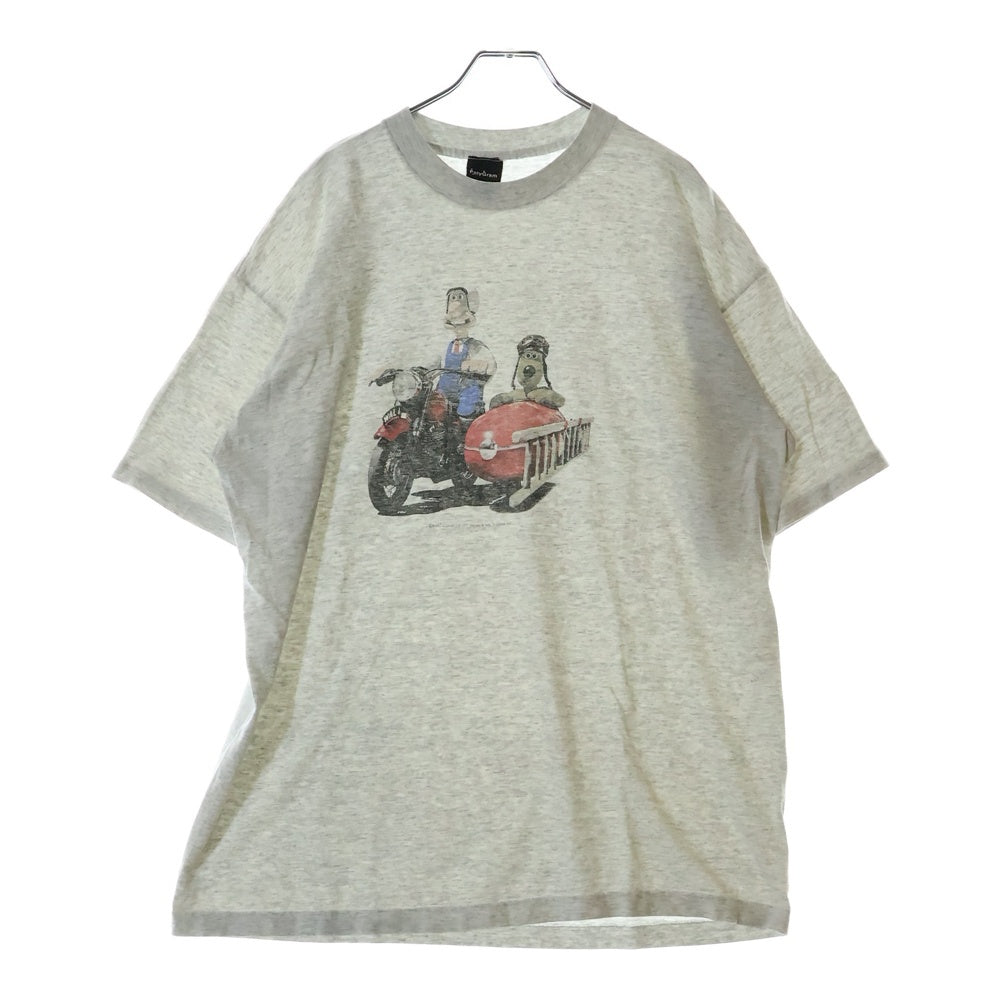 VINTAGE(ヴィンテージ) 90s WALLACE GROMIT ウォレストグリミット フロント プリント Tシャツ 半袖カットソー グレー
