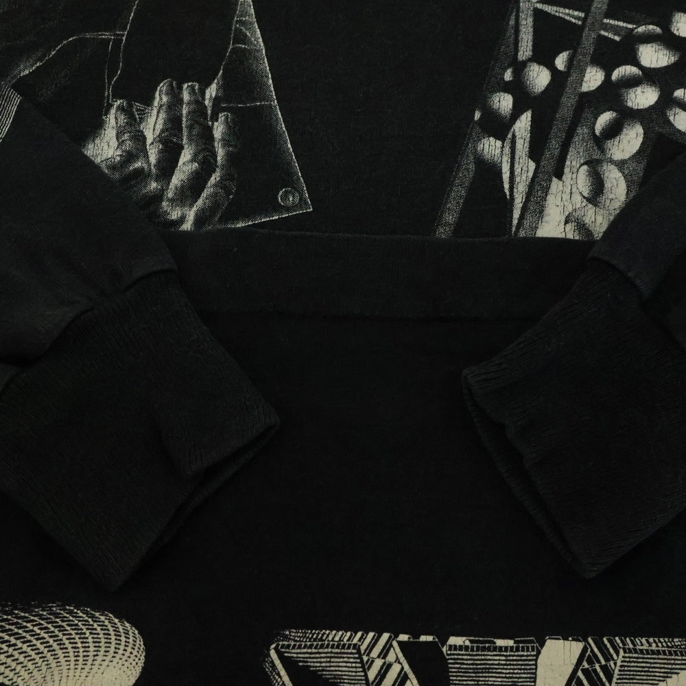 VINTAGE(ヴィンテージ) 90s M.C. ESCHER MULTI ART LS BLACK ANDAZIA エッシャー ロンT Tシャツ 半袖カットソー ブラック