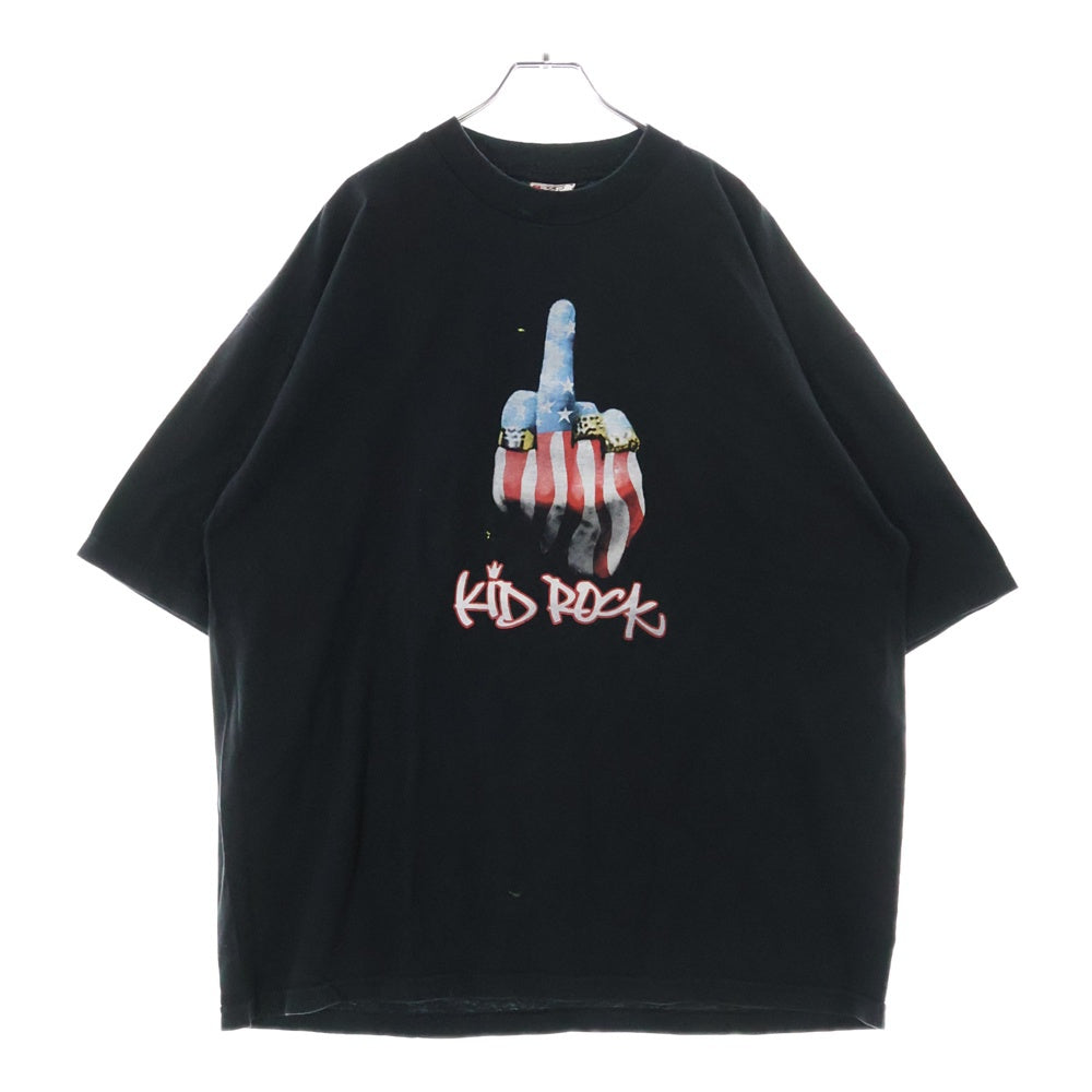 VINTAGE(ヴィンテージ) 90~00s KID ROCK AMERICAN BAD ASS MIDDLE FINGER TEE キッドロック USA製 両面プリント 半袖Tシャツ カットソー ブラック