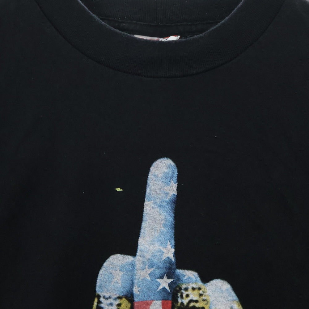 VINTAGE(ヴィンテージ) 90~00s KID ROCK AMERICAN BAD ASS MIDDLE FINGER TEE キッドロック USA製 両面プリント 半袖Tシャツ カットソー ブラック