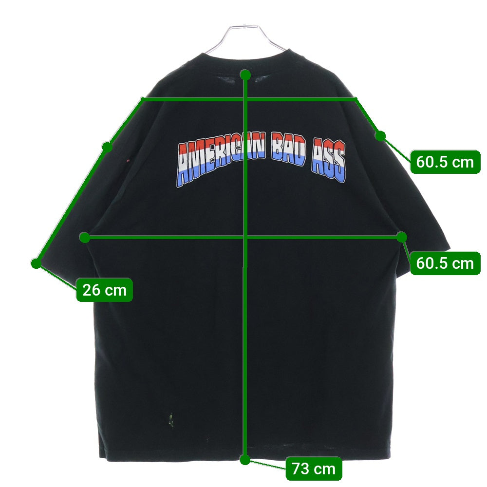 VINTAGE(ヴィンテージ) 90~00s KID ROCK AMERICAN BAD ASS MIDDLE FINGER TEE キッドロック USA製 両面プリント 半袖Tシャツ カットソー ブラック
