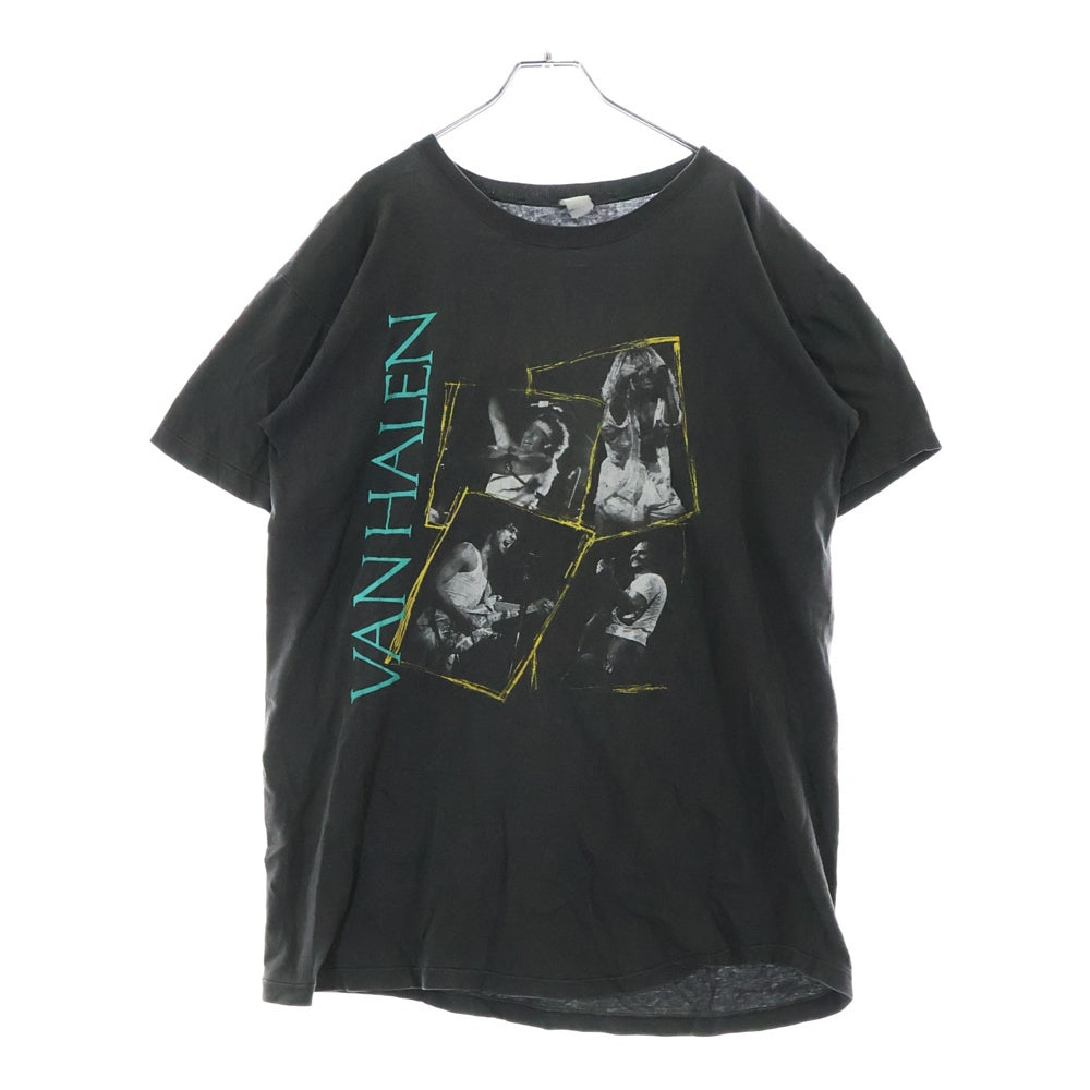 VINTAGE(ヴィンテージ) 80s VAN HALEN OU812 WORLD TOUR ヴァンヘイレン ワールドツアー 両面プリント 半袖Tシャツ カットソー ブラック