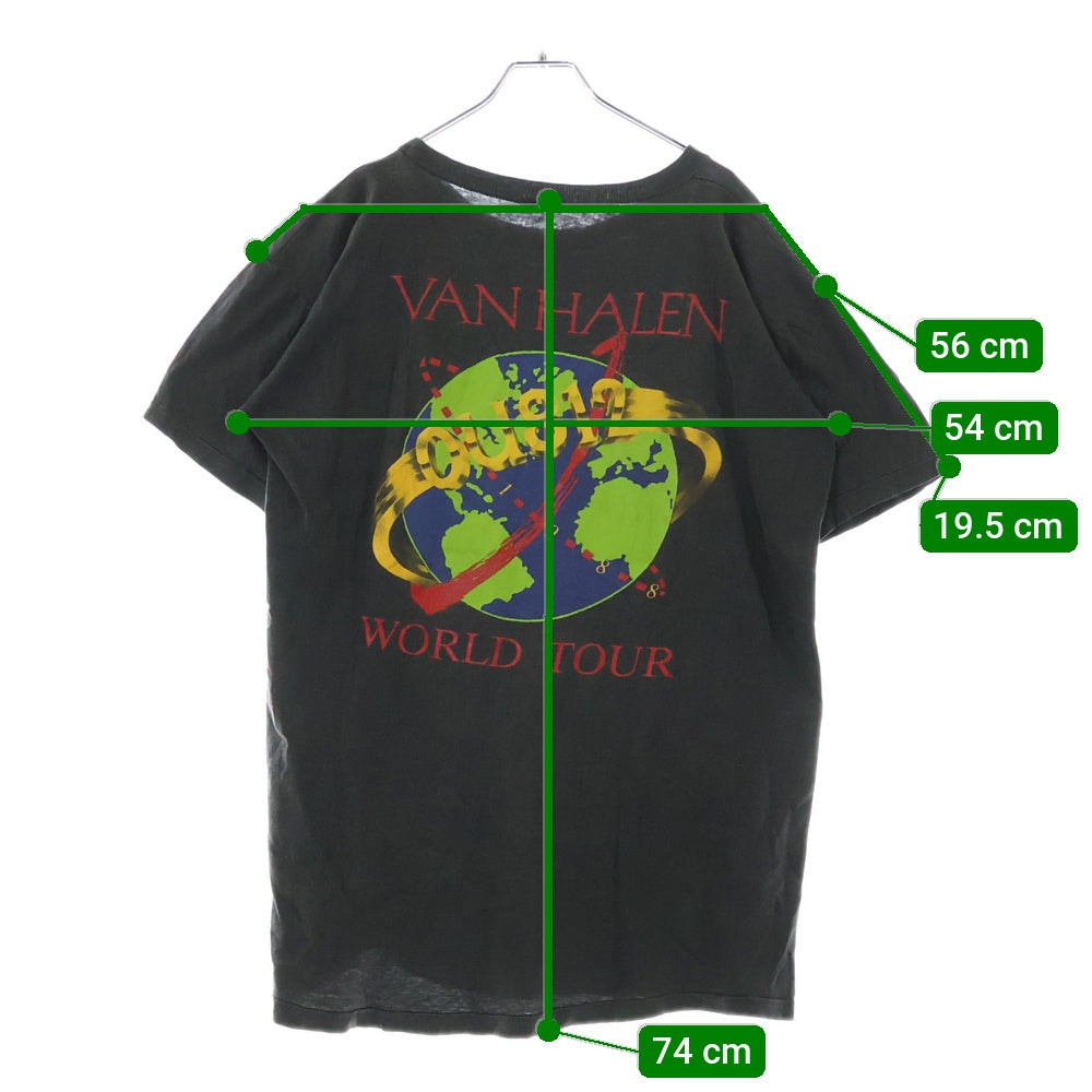 VINTAGE(ヴィンテージ) 80s VAN HALEN OU812 WORLD TOUR ヴァンヘイレン ワールドツアー 両面プリント 半袖Tシャツ カットソー ブラック