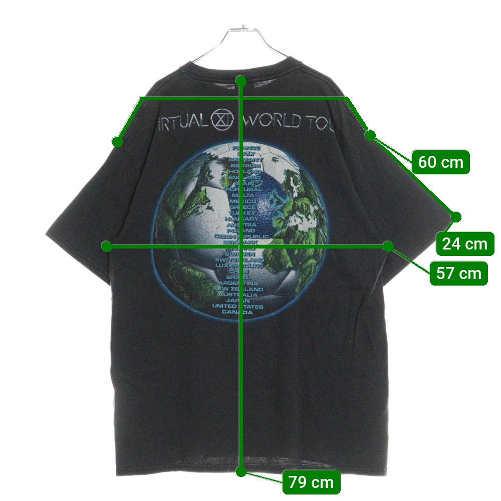 VINTAGE(ヴィンテージ) 90s IRON MAIDEN VIRTUAL WORLD TOUR 1998 アイアンメイデン半袖Tシャツ カットソー ブラック