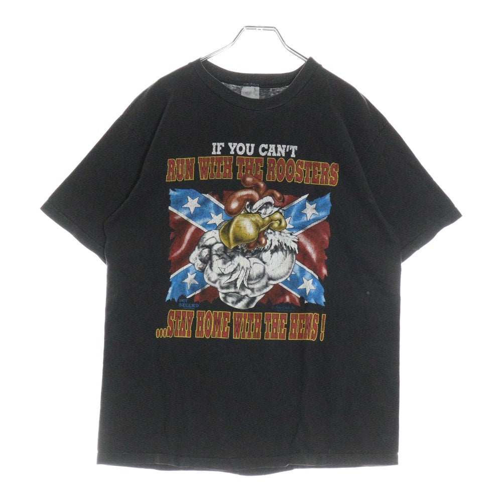 VINTAGE(ヴィンテージ) 90s RUN WITH THE ROOSTERS Tシャツ 半袖カットソー ブラック