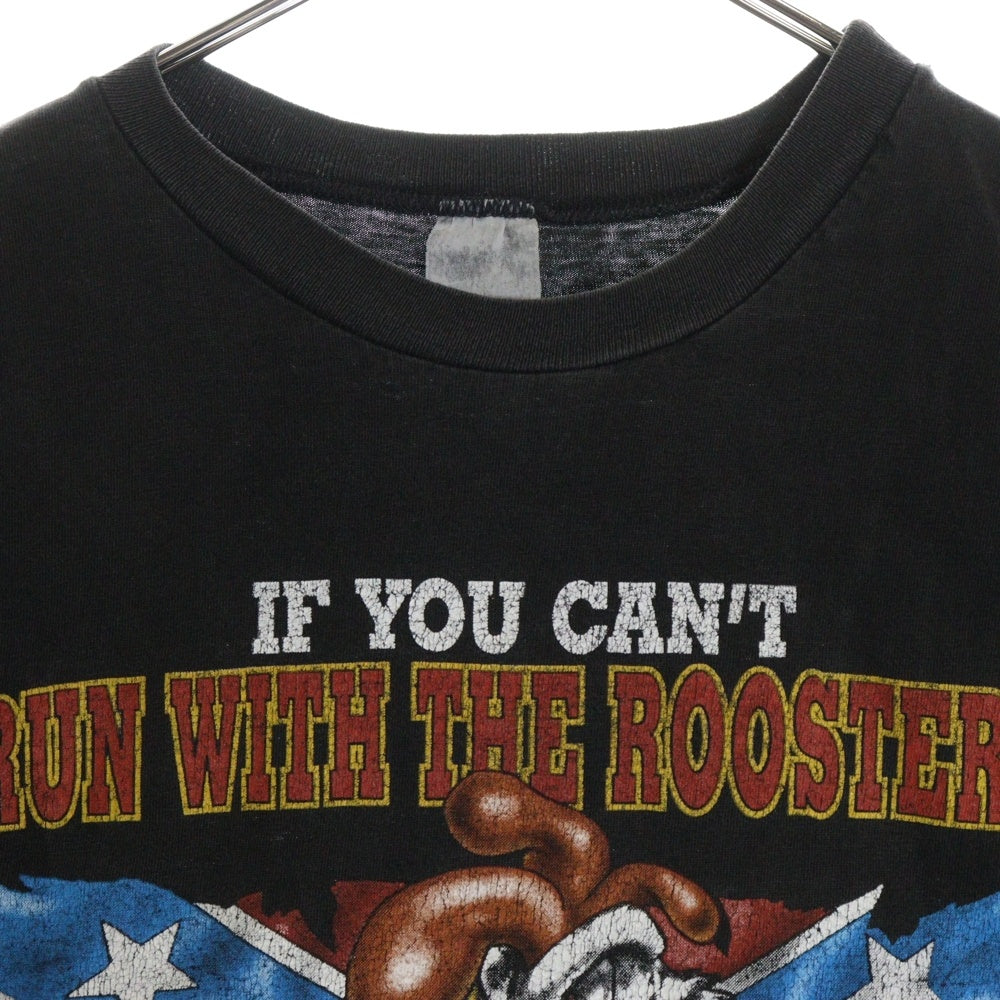 VINTAGE(ヴィンテージ) 90s RUN WITH THE ROOSTERS Tシャツ 半袖カットソー ブラック
