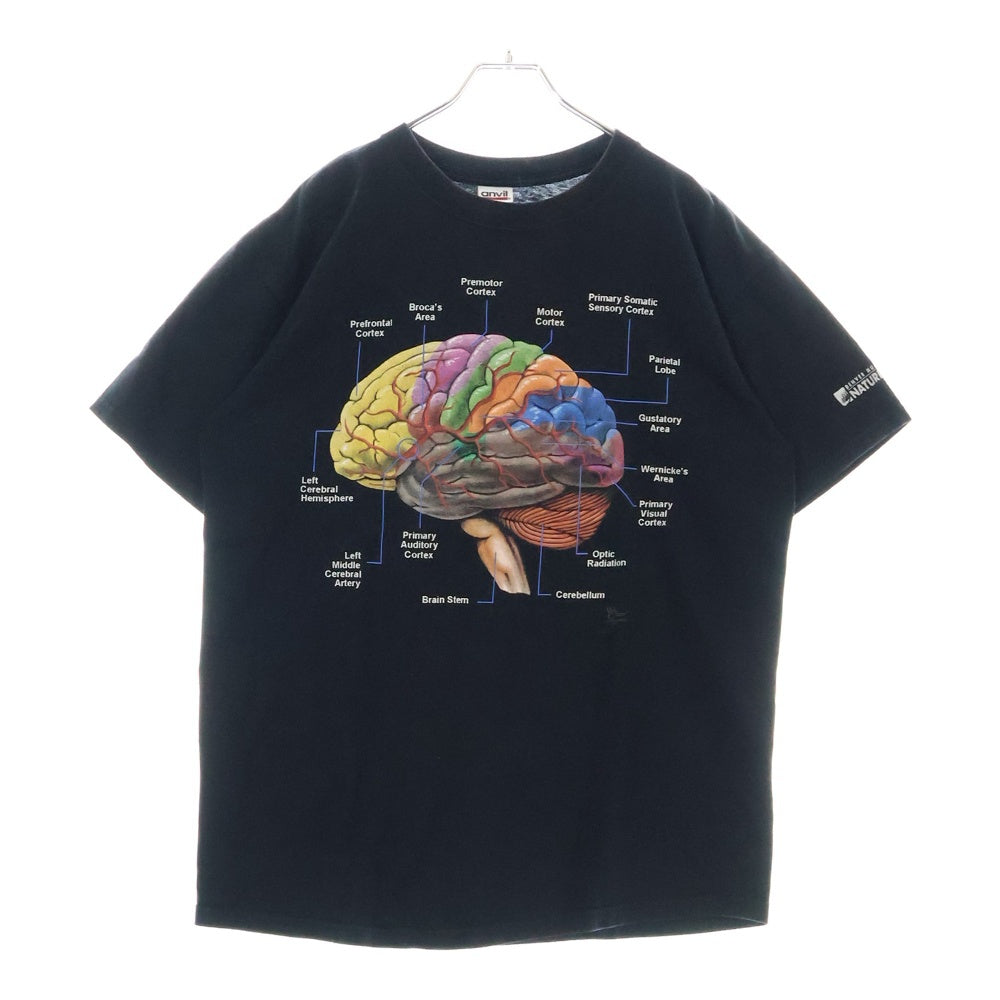 VINTAGE(ヴィンテージ) 00s BRAIN ブレイン フロント プリント Tシャツ 半袖カットソー ブラック
