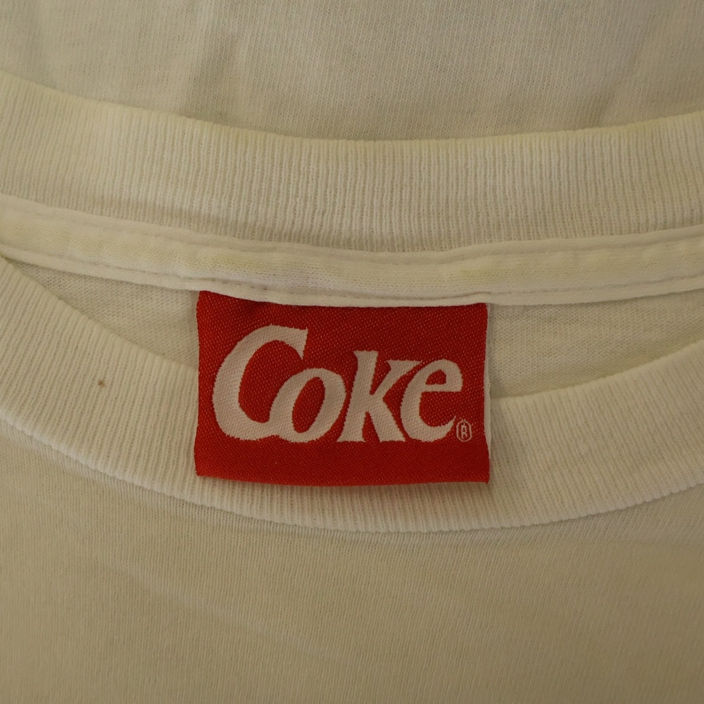 VINTAGE(ヴィンテージ) 90s COKE ポーラベア フロント プリント Tシャツ 半袖カットソー ホワイト
