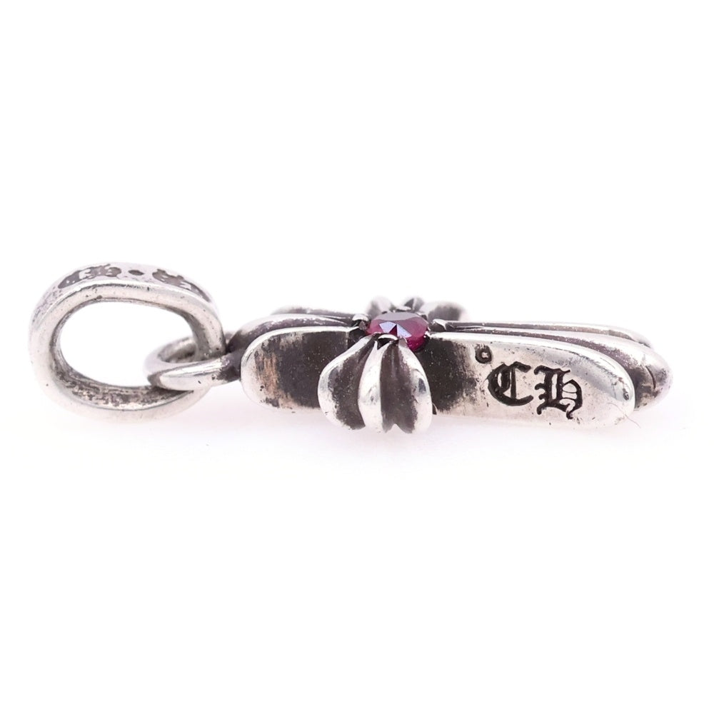 CHROME HEARTS(クロムハーツ) CRS BBYFAT RUBY ベイビーファット アフター両面1ルビー チャーム ネックレストップ シルバー