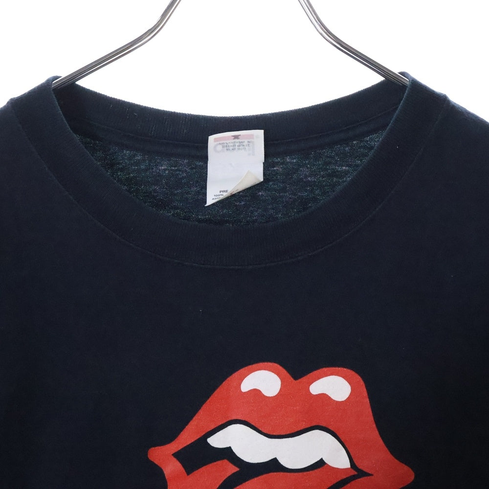 VINTAGE(ヴィンテージ) 00s ROLLING STONES ローリングストーンズ リップ&ターン アーム プリント ロングスリーブ Tシャツ 長袖カットソー ブラック