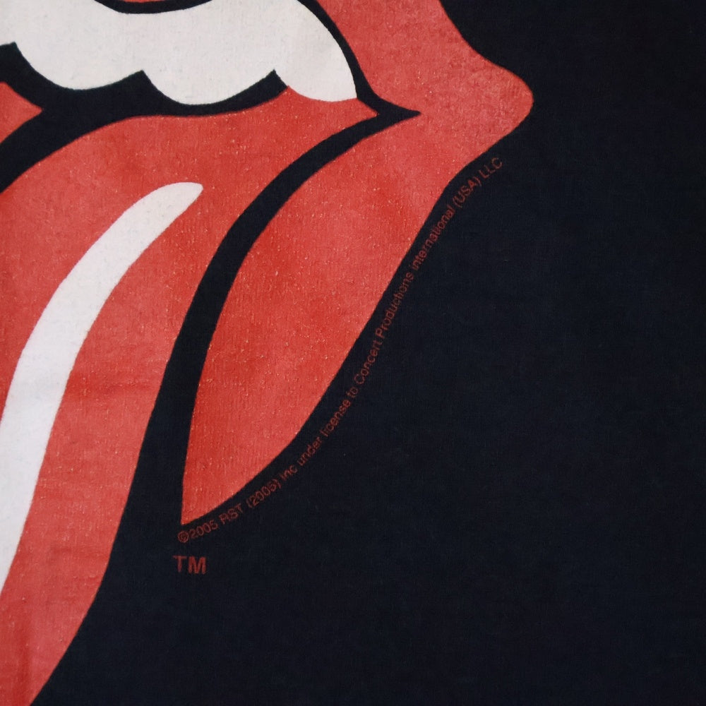 VINTAGE(ヴィンテージ) 00s ROLLING STONES ローリングストーンズ リップ&ターン アーム プリント ロングスリーブ Tシャツ 長袖カットソー ブラック