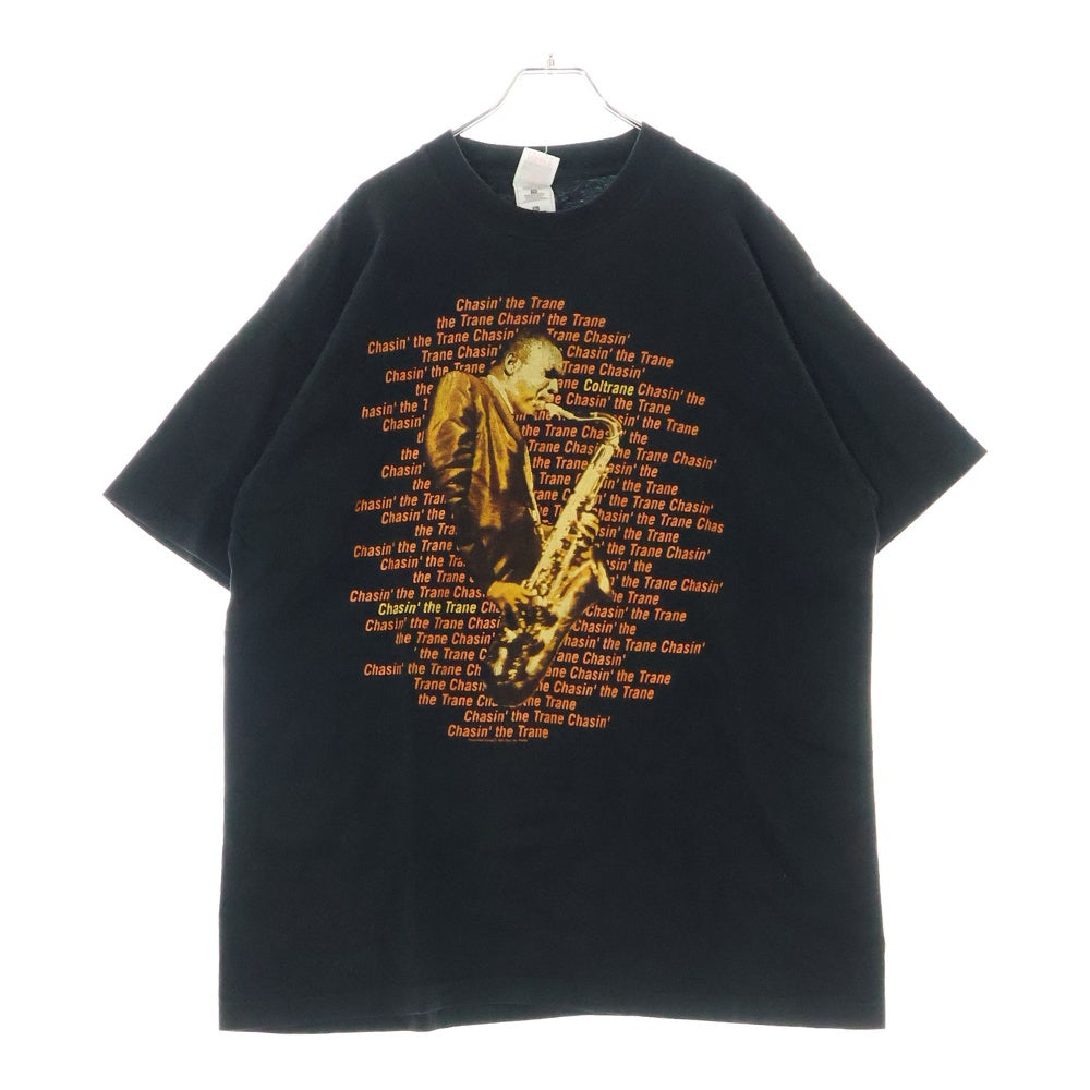 VINTAGE(ヴィンテージ) 90s JOHN COLTRANE Chasin' the Trane ジョン コルトレーン フロント プリント Tシャツ 半袖カットソー ブラック