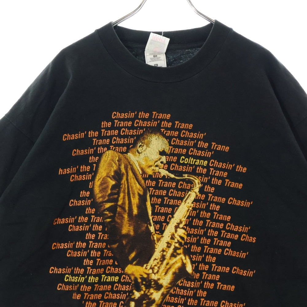 VINTAGE(ヴィンテージ) 90s JOHN COLTRANE Chasin' the Trane ジョン コルトレーン フロント プリント Tシャツ 半袖カットソー ブラック