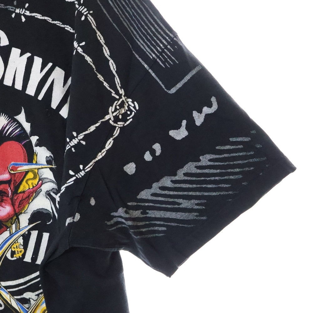 VINTAGE(ヴィンテージ) 90s LYNYRD SKYNYRD レーナード・スキナード オーバープリント Tシャツ 半袖カットソー ブラック