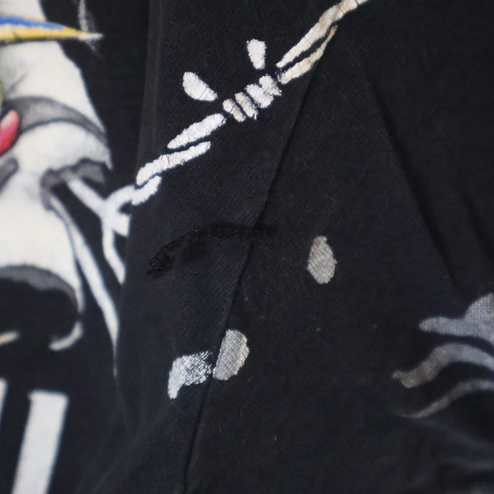 VINTAGE(ヴィンテージ) 90s LYNYRD SKYNYRD レーナード・スキナード オーバープリント Tシャツ 半袖カットソー ブラック