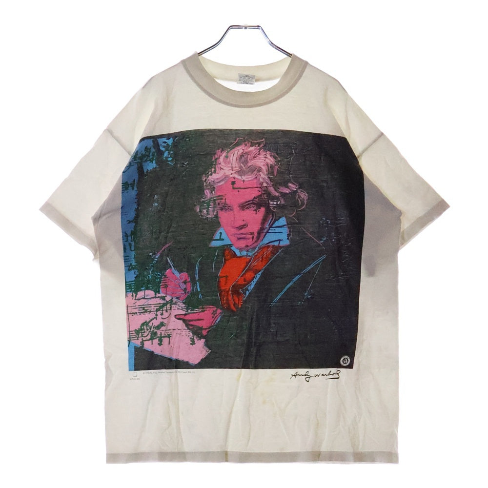 VINTAGE(ヴィンテージ) 90s ANDY WARHOL BEETHOVEN アンディーウォーホル ベートーベン フロントプリント Tシャツ 半袖カットソー ホワイト