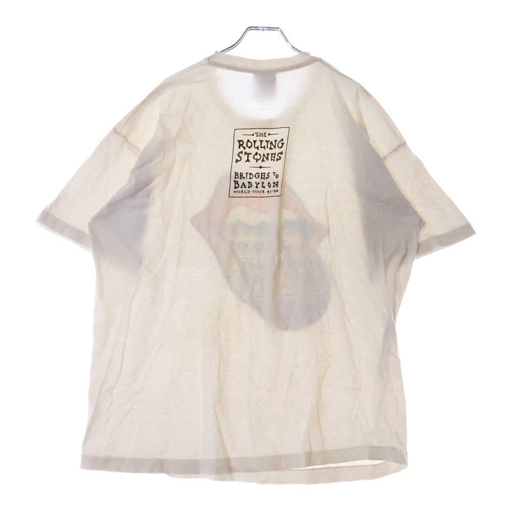 VINTAGE(ヴィンテージ) 90s ROLLING STONES NATIVE LIP & TONGUE BRIDGES TO BABYLON WORLD TOUR 97/98 Tシャツ 半袖カットソー ホワイト