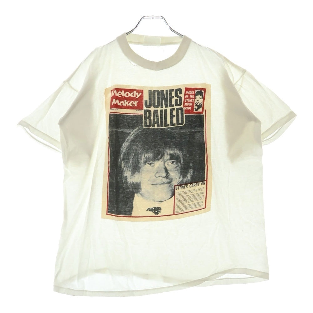 VINTAGE(ヴィンテージ) 80-90s MELODY MAKER JONES BLILED メロディー メイカー フロントプリント Tシャツ 半袖カットソー ホワイト