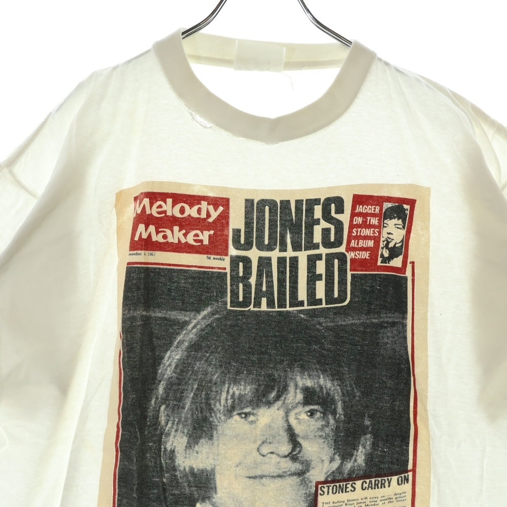 VINTAGE(ヴィンテージ) 80-90s MELODY MAKER JONES BLILED メロディー メイカー フロントプリント Tシャツ 半袖カットソー ホワイト