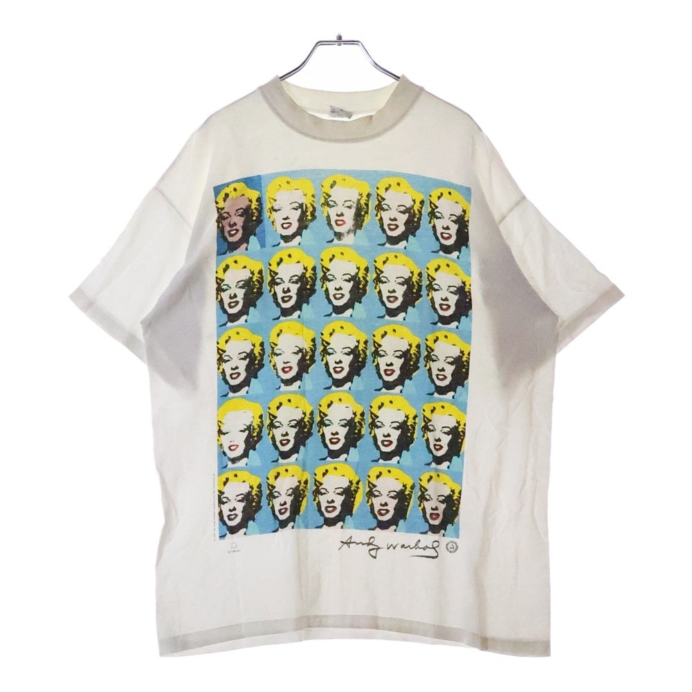 VINTAGE(ヴィンテージ) 90s ANDY WARHOL MARILYN MONROE アンディーウォーホル マリリンモンロー フロントプリント Tシャツ 半袖カットソー ホワイト
