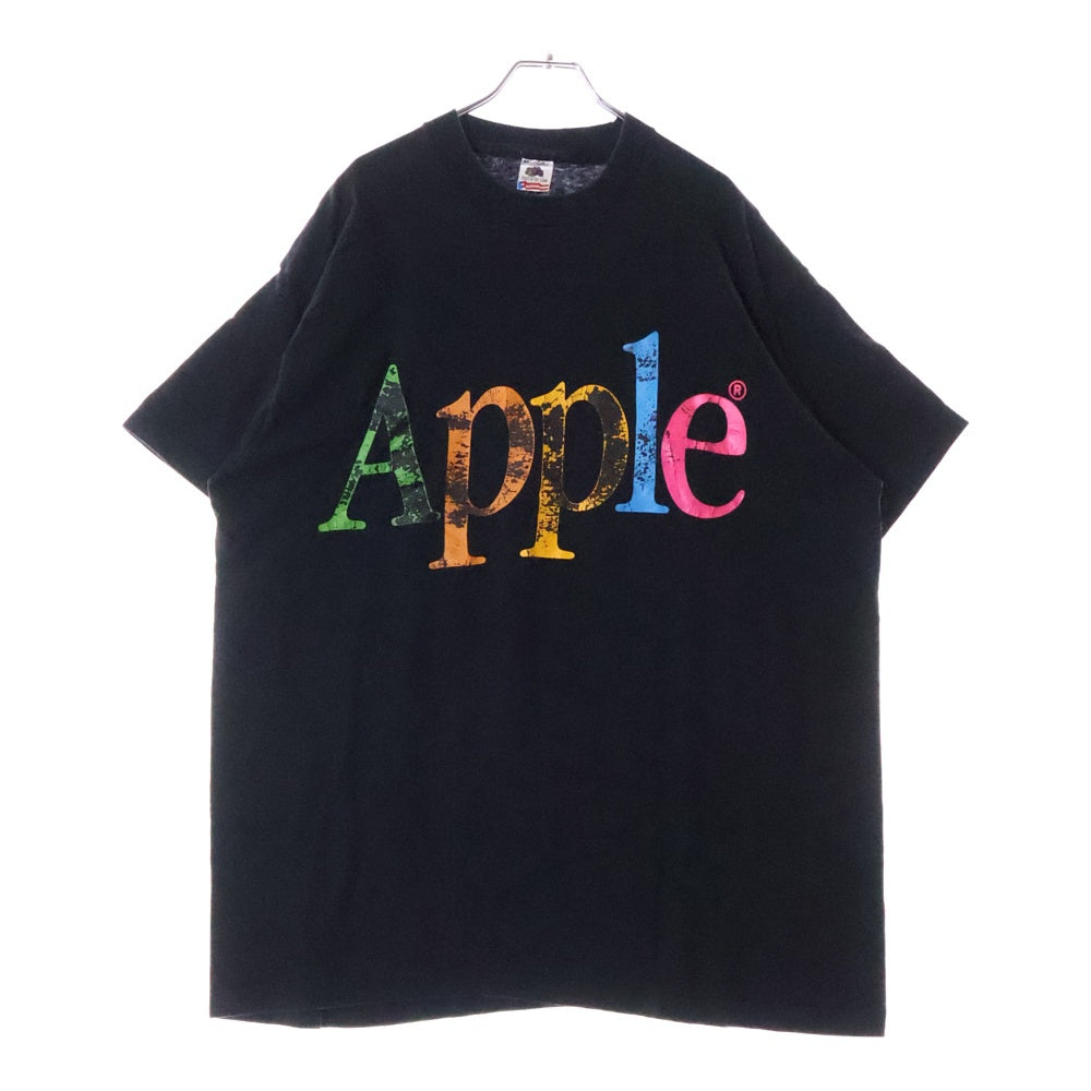 VINTAGE(ヴィンテージ) 90s APPLE COLOR TEXT LOGO アップル カラー ロゴ フロント プリント Tシャツ 半袖カットソー ブラック