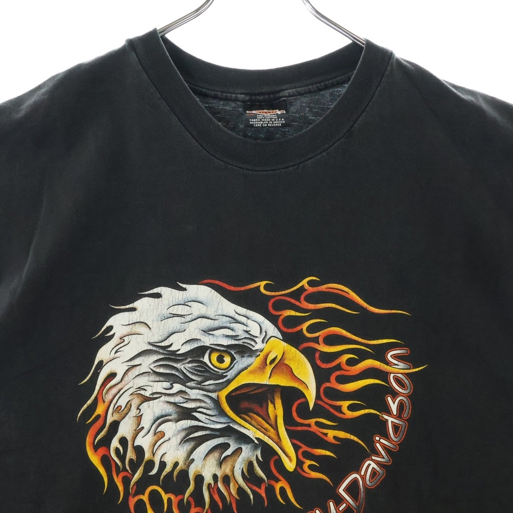 VINTAGE(ヴィンテージ) 90s HARLEY DAVIDSON EAGLE ノースリーブ ハーレーダビッドソン Tシャツ 半袖カットソー ブラック