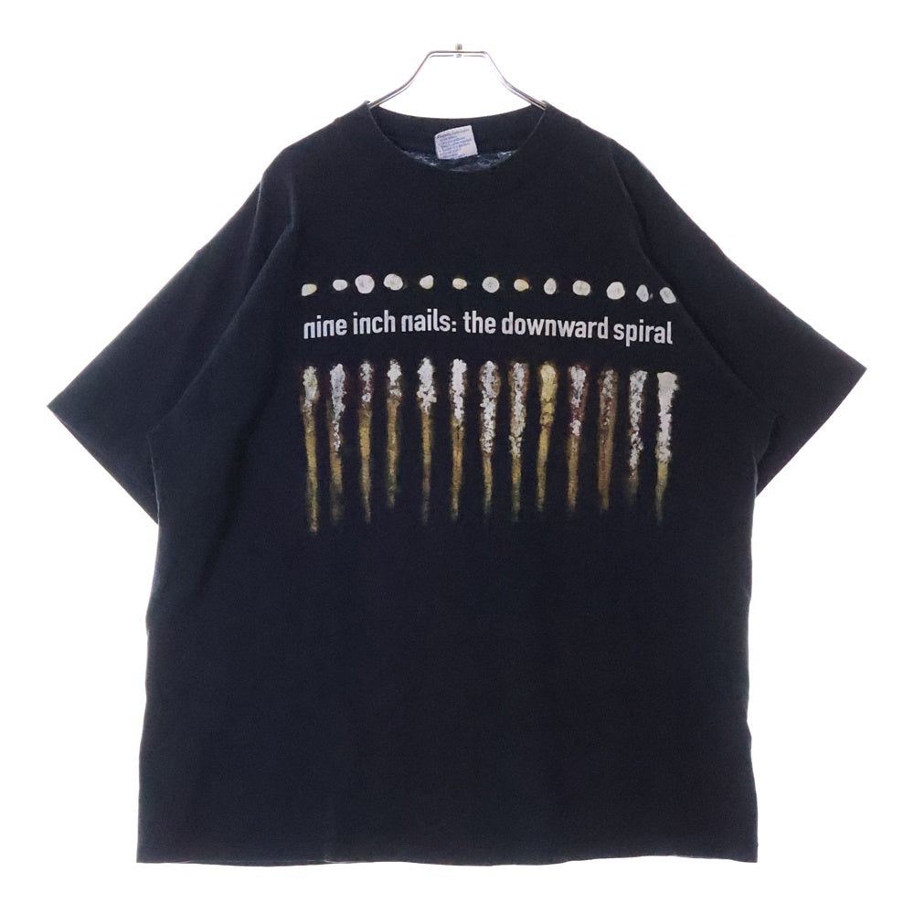 VINTAGE(ヴィンテージ) 90s NINE INCH NAILS THE DOWNWARD SPIRAL ALL SPORTタグ ヴィンテージ ナインインチネイルズ ダウンワードスパイラル プリント半袖Tシャツ ブラック