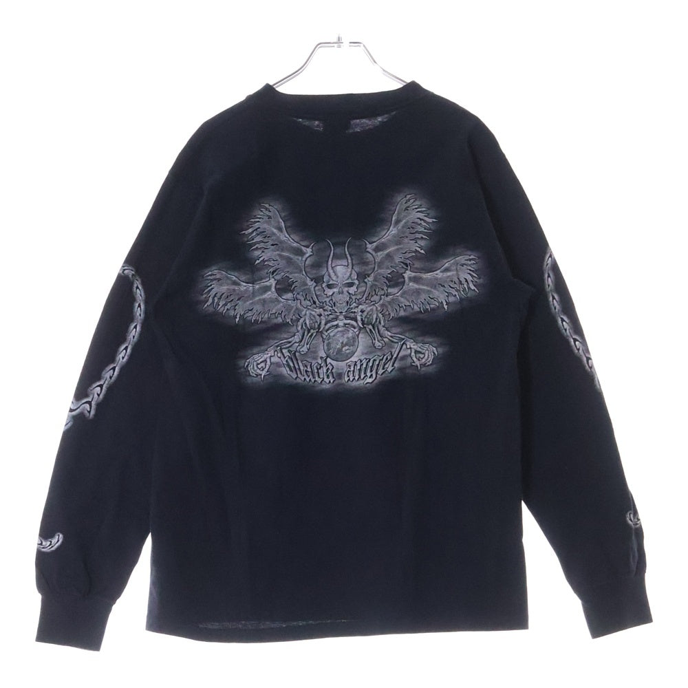 VINTAGE(ヴィンテージ) 90s BLACK ANGEL USA製 L/S 長袖 ロングスリーブカットソー ブラック