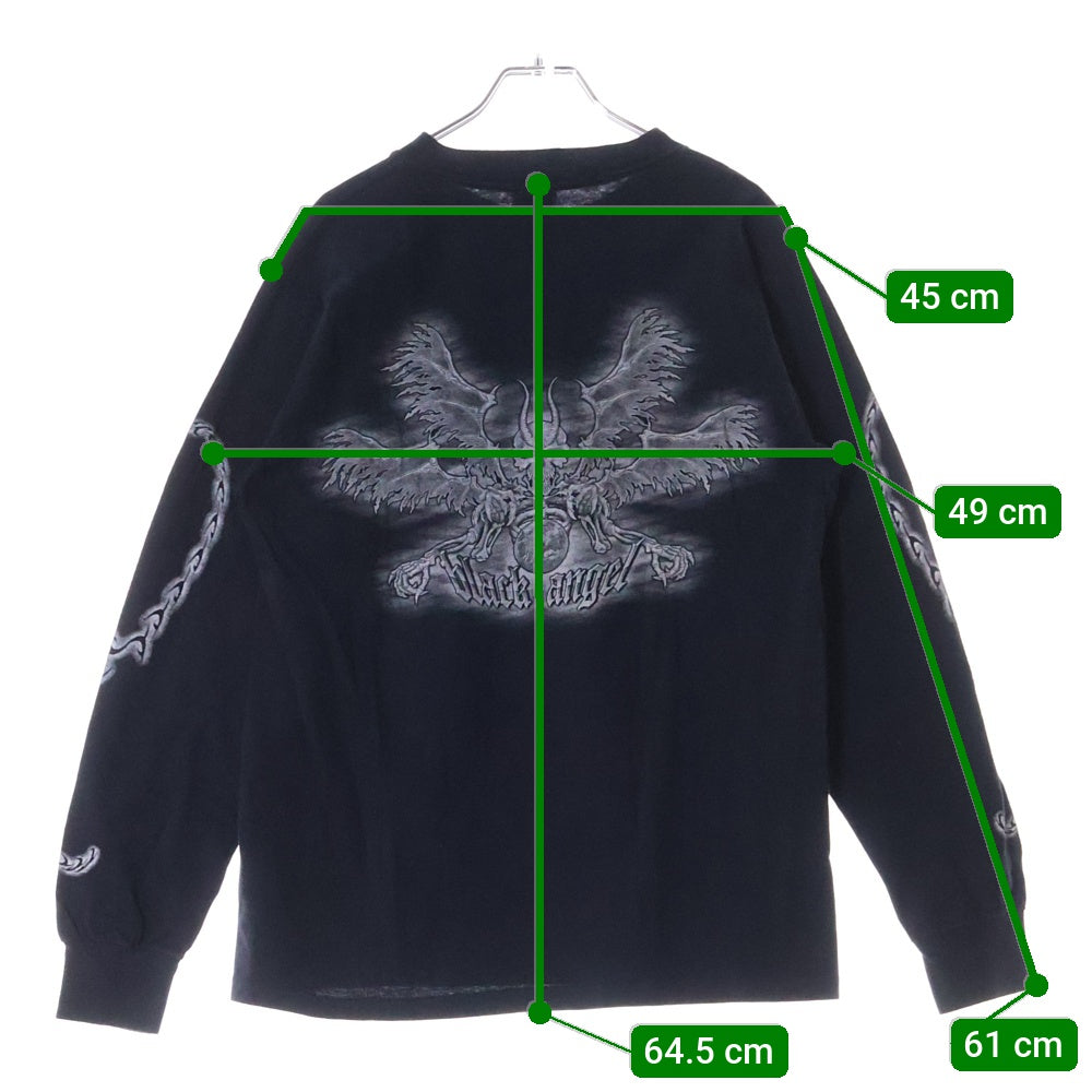 VINTAGE(ヴィンテージ) 90s BLACK ANGEL USA製 L/S 長袖 ロングスリーブカットソー ブラック