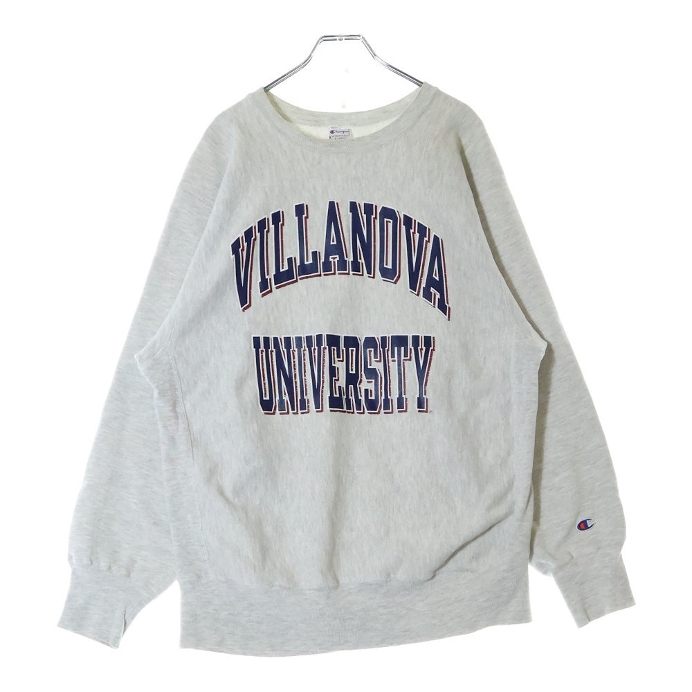 CHAMPION(チャンピオン) 90~00s REVERSE WEAVE VILLANOVA UNIVERSITY リバースウィーブ ヴィラノーバ カレッジロゴ 刺繍タグ スウェット トレーナー グレー